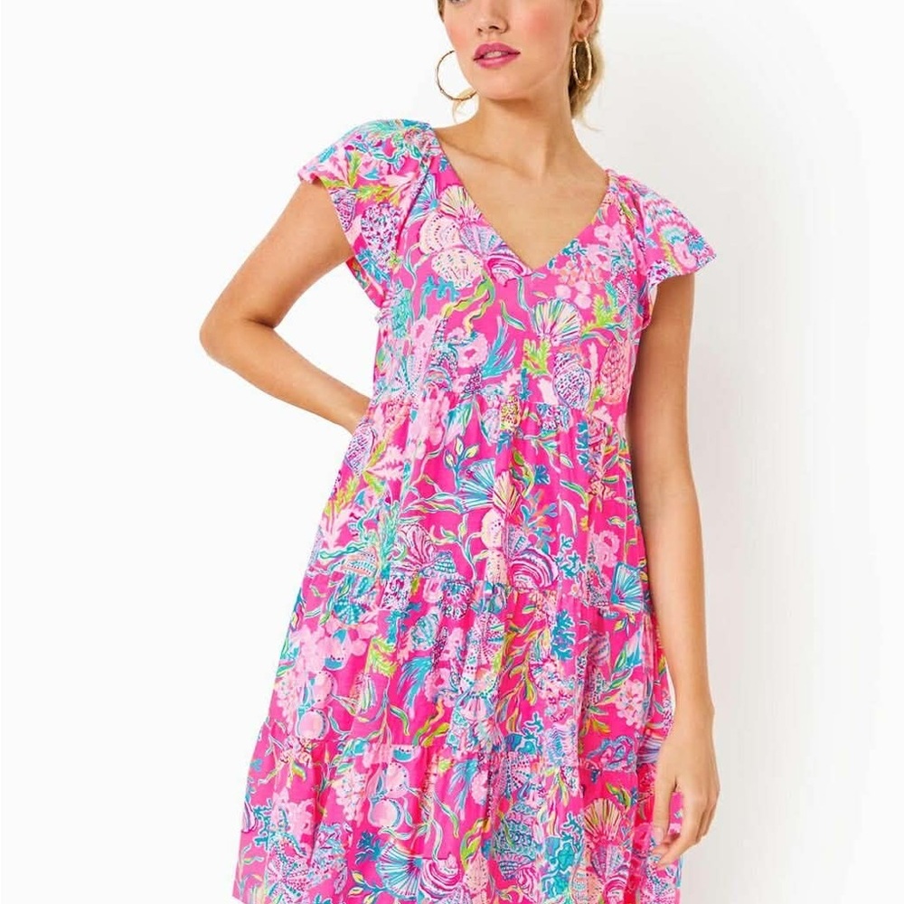 Lilly Pulitzer Kawai Swing Dress in Pink Isle Shell Me Something Good
